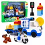 LEAN TOYS City Police Car Set with Motorized Bricks, Figures, Accessories