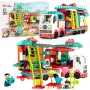 LEAN TOYS Kokkupandav Haagissuvila Ehitusklotsid Figuurid Tuled Helid 98 tk