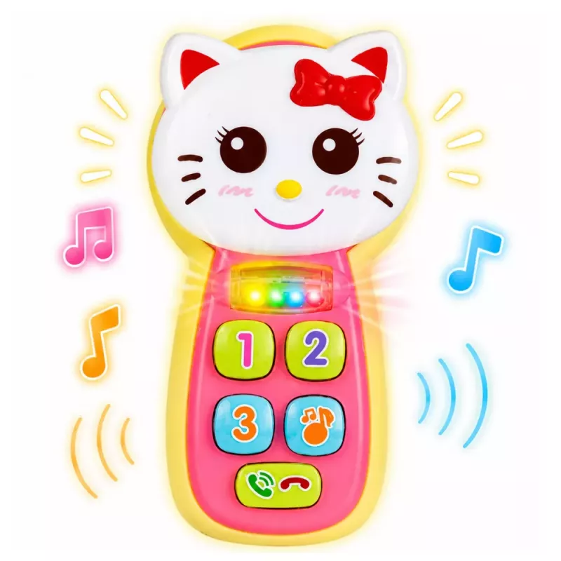 LEAN TOYS Interaktiivne beebitelefon Kassi peegel kõristi tuled heli