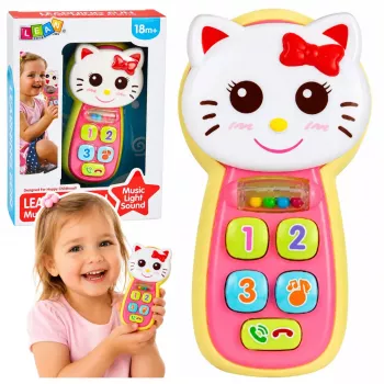 LEAN TOYS Interaktiivne beebitelefon Kassi peegel kõristi tuled heli
