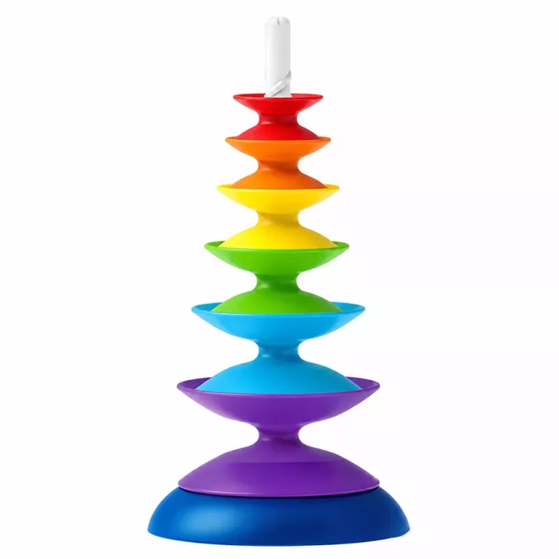 LEAN TOYS Twisted Sensory Tower Educational Puzzle For Toddlers Colorful