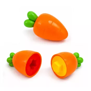 LEAN TOYS Hariv porgandisorteerija kujundite ja värvide sobitamiseks, 12 tk