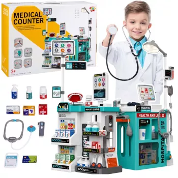 LEAN TOYS Suur arstikomplekt arstilaud valgus helid tarvikud 77 tk