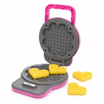 LEAN TOYS Köögikomplekt Vahvlimasin Segisti Vahetatavad Otsikud Tuled Helid Roosa