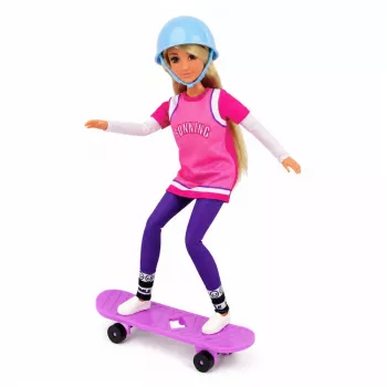 LEAN TOYS Anlily nukk lilla rula, kiivri ja pika dressipluusiga komplekt