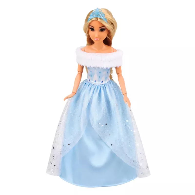 LEAN TOYS Anlily nukk valgel hobusel printsess sinises kleidis aksessuaaridega