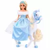 LEAN TOYS Anlily nukk valgel hobusel printsess sinises kleidis aksessuaaridega