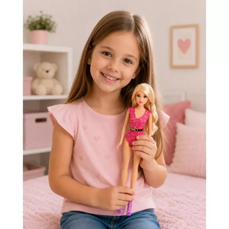 LEAN TOYS Anlily nukk ujumistrikoo, rannakoti ja aksessuaaride komplektiga