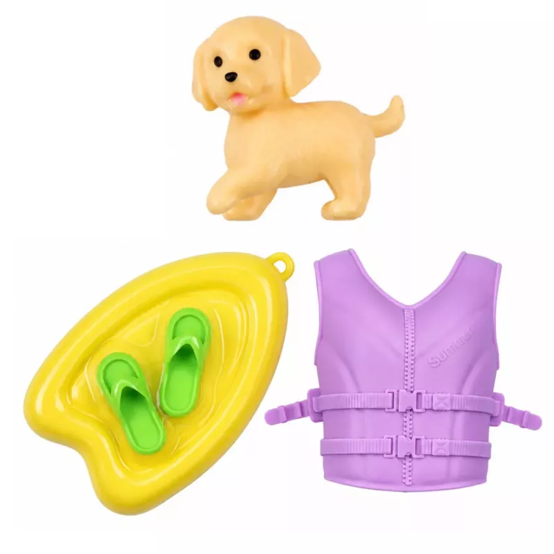 LEAN TOYS Anlily nukk mootorpaadis koer kutsikas vest laud aksessuaaride komplekt
