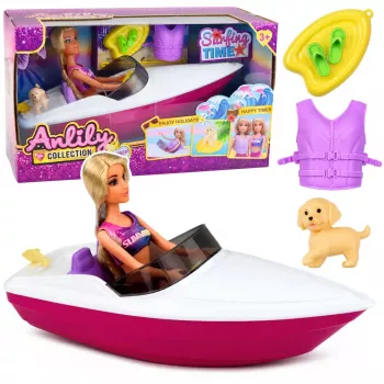 LEAN TOYS Anlily nukk mootorpaadis koer kutsikas vest laud aksessuaaride komplekt