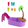 LEAN TOYS Anlily Doll in the Pool Slide Palm Tree Beach Accessories Set
