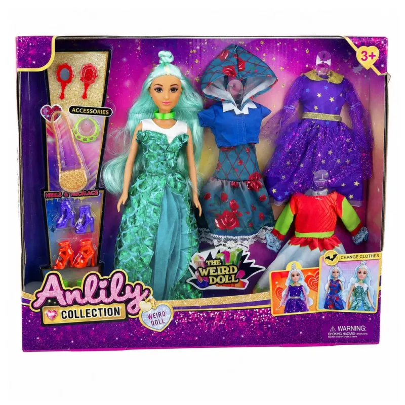LEAN TOYS Anlily Veider Nukk Fantaasiakostüümide, Kleitide, Aksessuaaride ja Kingadega