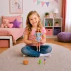 LEAN TOYS Anlily moenukk sinise lillelise kleidi, käekoti ja aksessuaaride komplektiga