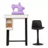 LEAN TOYS Anlily nuku moedisaineri komplekt õmblusmasina, mannekeeni ja mööbliga