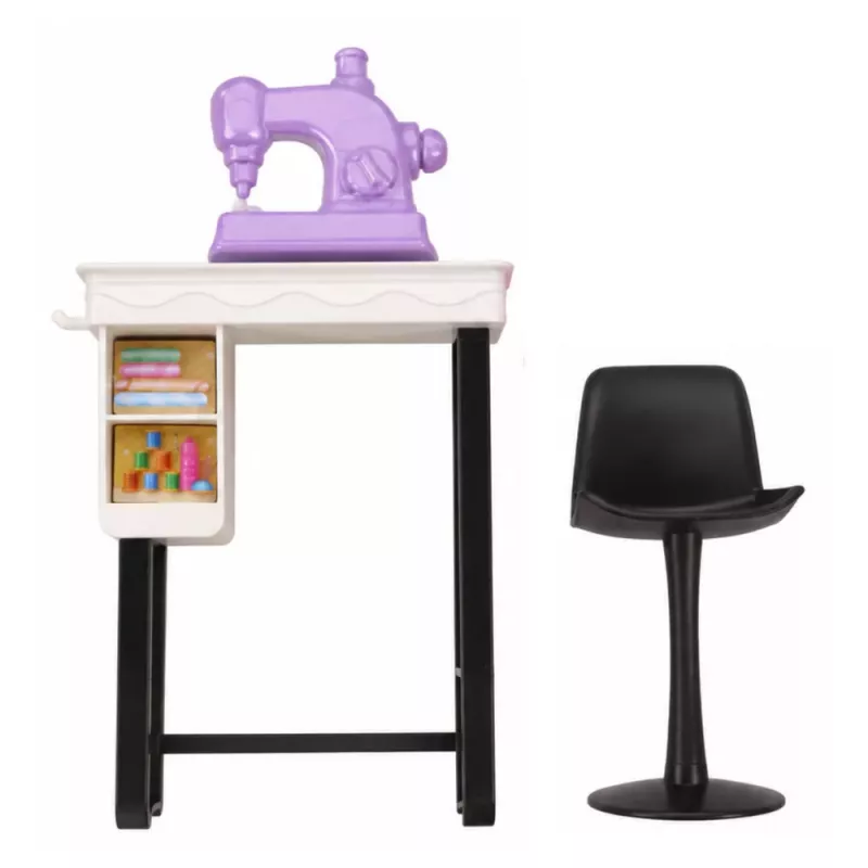 LEAN TOYS Anlily nuku moedisaineri komplekt õmblusmasina, mannekeeni ja mööbliga
