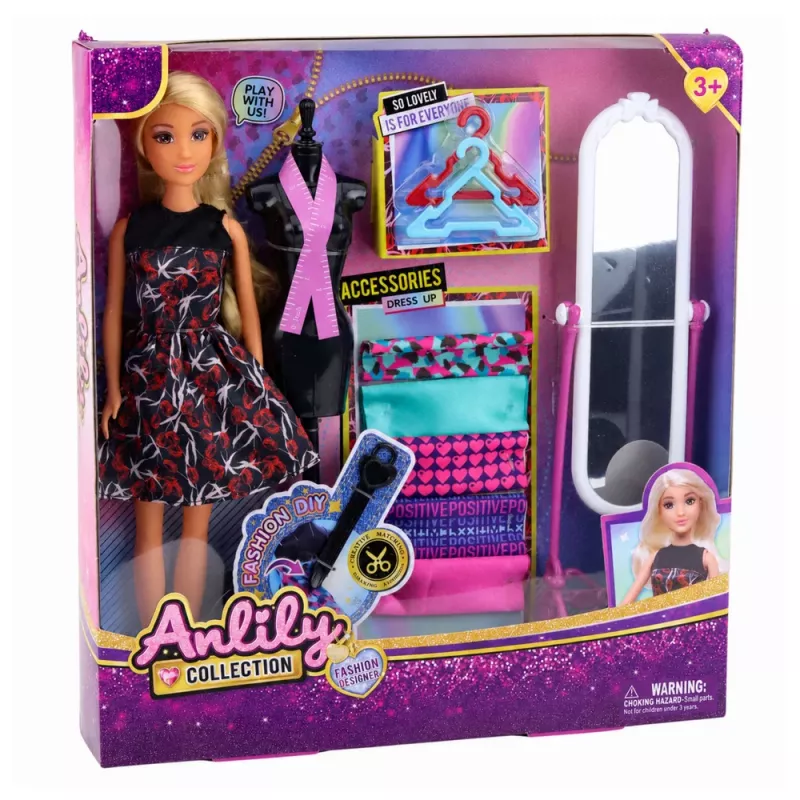 LEAN TOYS Anlily Nukumoekunstniku Komplekt Riiete Peegli Mannekeeni Materjalide Tarvikutega