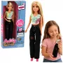 LEAN TOYS Anlily moenukk tumedates teksades, värvilise topi ja blondide juustega