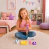 LEAN TOYS Anlily nukk valge koera, krae, voodi ja tarvikute komplektiga