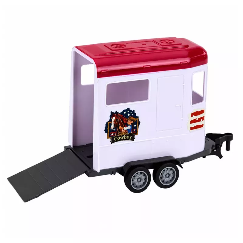 LEAN TOYS Burgundia kabriolettauto hobusekäruga avatavate ustega komplekt 1:24 die-cast