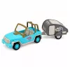 LEAN TOYS Maastikuauto koos haagismajaga helidega Sinine Turistikomplekt