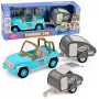 LEAN TOYS Maastikuauto koos haagismajaga helidega Sinine Turistikomplekt