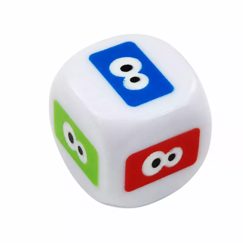 LEAN TOYS Skill Game Tower of Blocks with Eyelets Dice Colorful 30 pcs