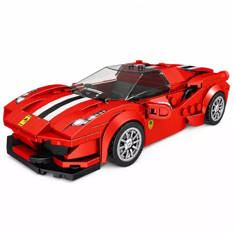 LEAN TOYS Ehitusklotsid Spordiauto Võidusõidu Vitriin Punane 364 tk
