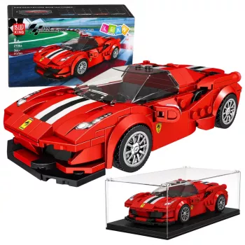 LEAN TOYS Ehitusklotsid Spordiauto Võidusõidu Vitriin Punane 364 tk