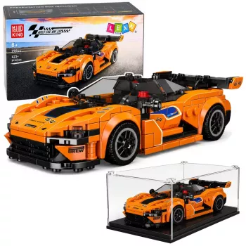 LEAN TOYS Ehitusklotsid Spordiauto Oranž Vitriin 423 tk