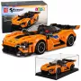 LEAN TOYS Ehitusklotsid Spordiauto Oranž Vitriin 423 tk