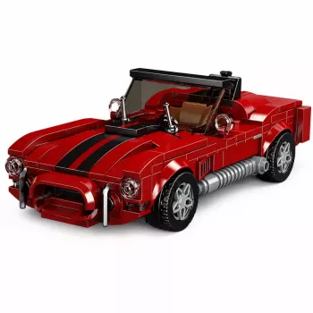LEAN TOYS Ehitusklotsid Klassikaline Auto S.Cobra Punane Vitriin 391 tk