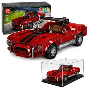 LEAN TOYS Ehitusklotsid Klassikaline Auto S.Cobra Punane Vitriin 391 tk