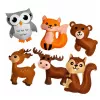 LEAN TOYS Loomingukomplekt pehmete metsloomade õmblemiseks vildist 6 tk