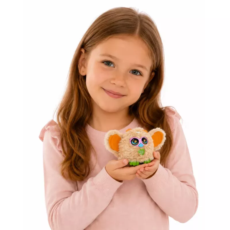 LEAN TOYS Genie Pets Interaktiivne olend ripatsiga, helide ja tuledega, beež