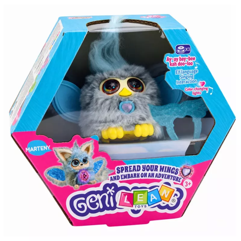 LEAN TOYS Genie Pets Interaktiivne olend ripatsiga, tuled ja helid, hall