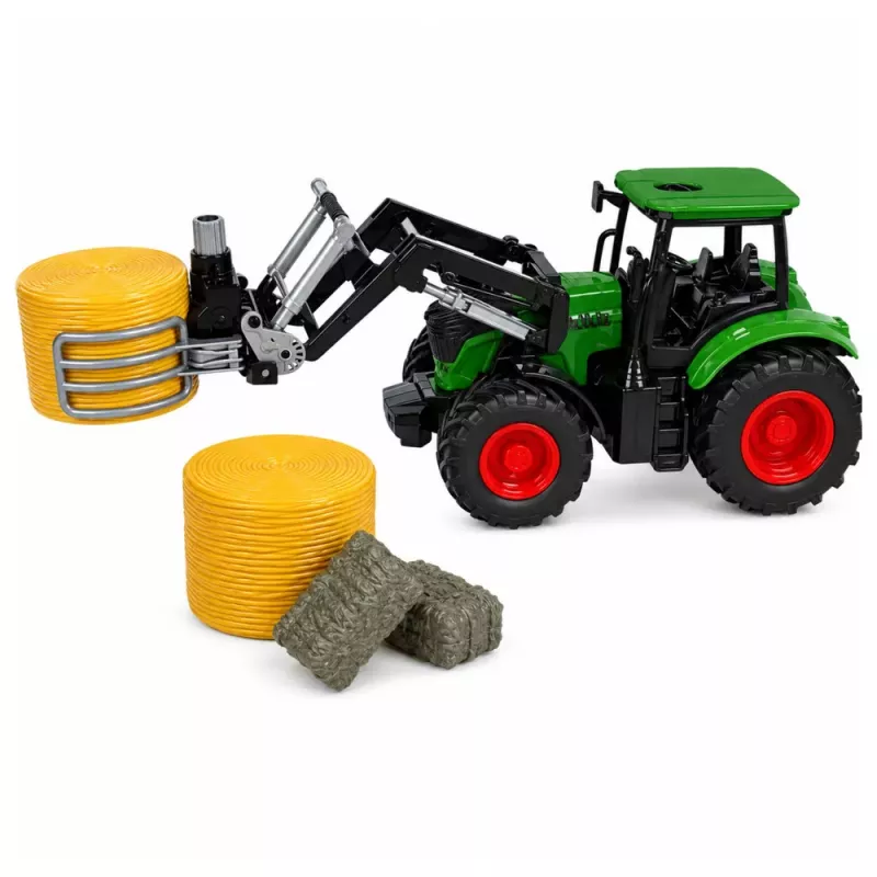 LEAN TOYS Põllumajanduskomplekt Traktor Heina haaratsiga Põllumajandushaagis Heina 1:24