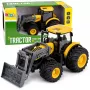 LEAN TOYS Põllumajandustraktor koos buldooseriga tulede ja helidega kollane 1:24