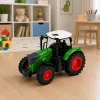 LEAN TOYS Põllumajandustraktor haagisega 1:24 Valge Roheline Kummirattad