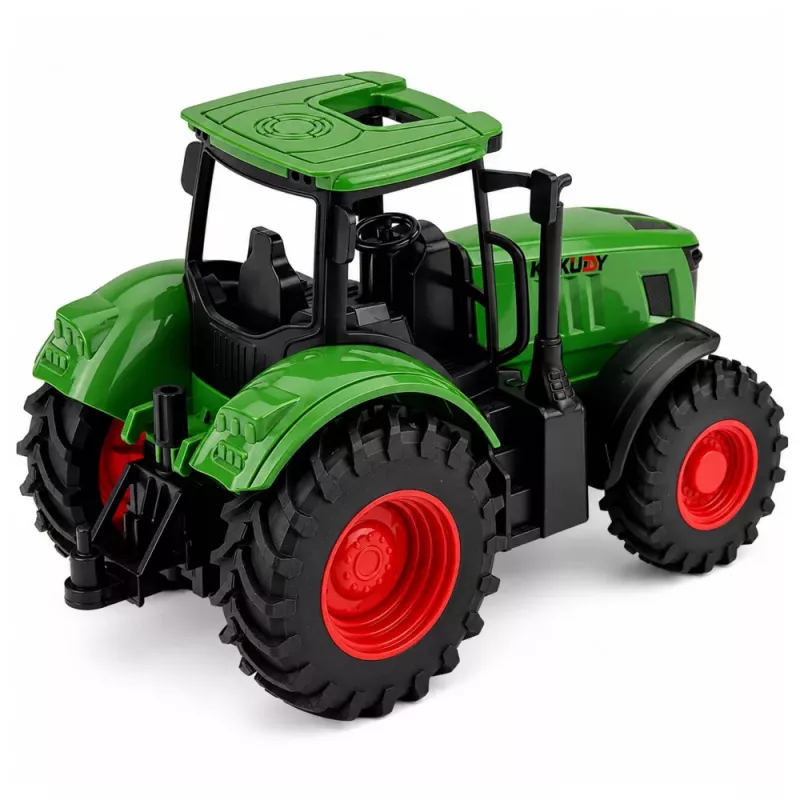 LEAN TOYS Põllumajandustraktor kummiratastega roheline 1:24