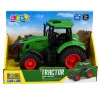 LEAN TOYS Põllumajandustraktor kummiratastega roheline 1:24