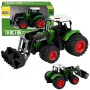 LEAN TOYS Põllumajandustraktor Esilaaduriga Kummirattad Roheline 1:24