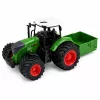 LEAN TOYS Põllumajandustraktor väetiselaoturiga kummirattad roheline 1:24