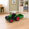 LEAN TOYS Põllumajandustraktor väetiselaoturiga kummirattad roheline 1:24