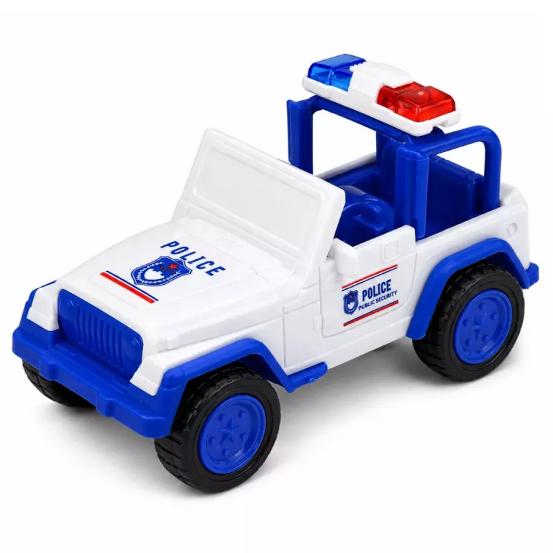 LEAN TOYS Politsei puksiirauto koos patrullautoga - heli- ja valgusefektidega, sinine