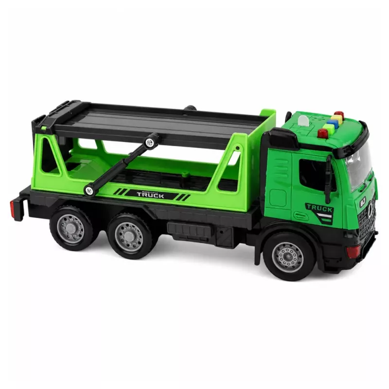 LEAN TOYS Pukseerimisauto ja Prügiauto Komplekt Tuled Helid Roheline