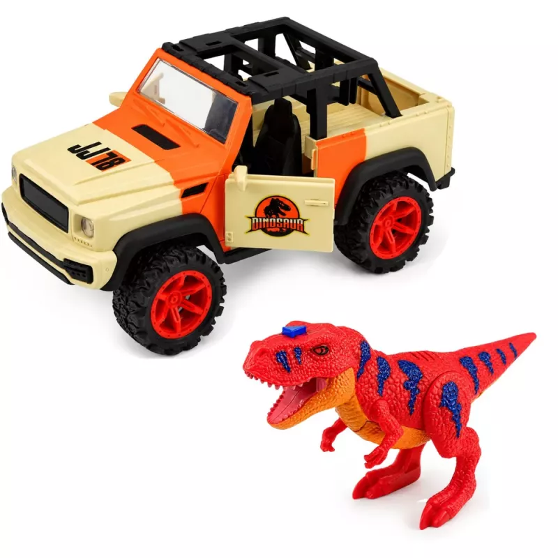 LEAN TOYS maastikuauto T-Rex dinosauruse valgus- ja heliefektide ning avatavate ustega