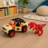 LEAN TOYS maastikuauto T-Rex dinosauruse valgus- ja heliefektide ning avatavate ustega