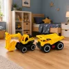 LEAN TOYS Ehitusmasinate Komplekt Ekskavaator Kallur Liikuvad Tuled Helid Kollane