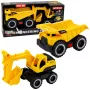 LEAN TOYS Ehitusmasinate Komplekt Ekskavaator Kallur Liikuvad Tuled Helid Kollane
