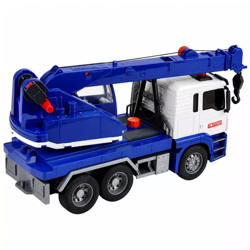 LEAN TOYS Ehituskraanaauto reguleeritavate tulede ja helidega - Sinine